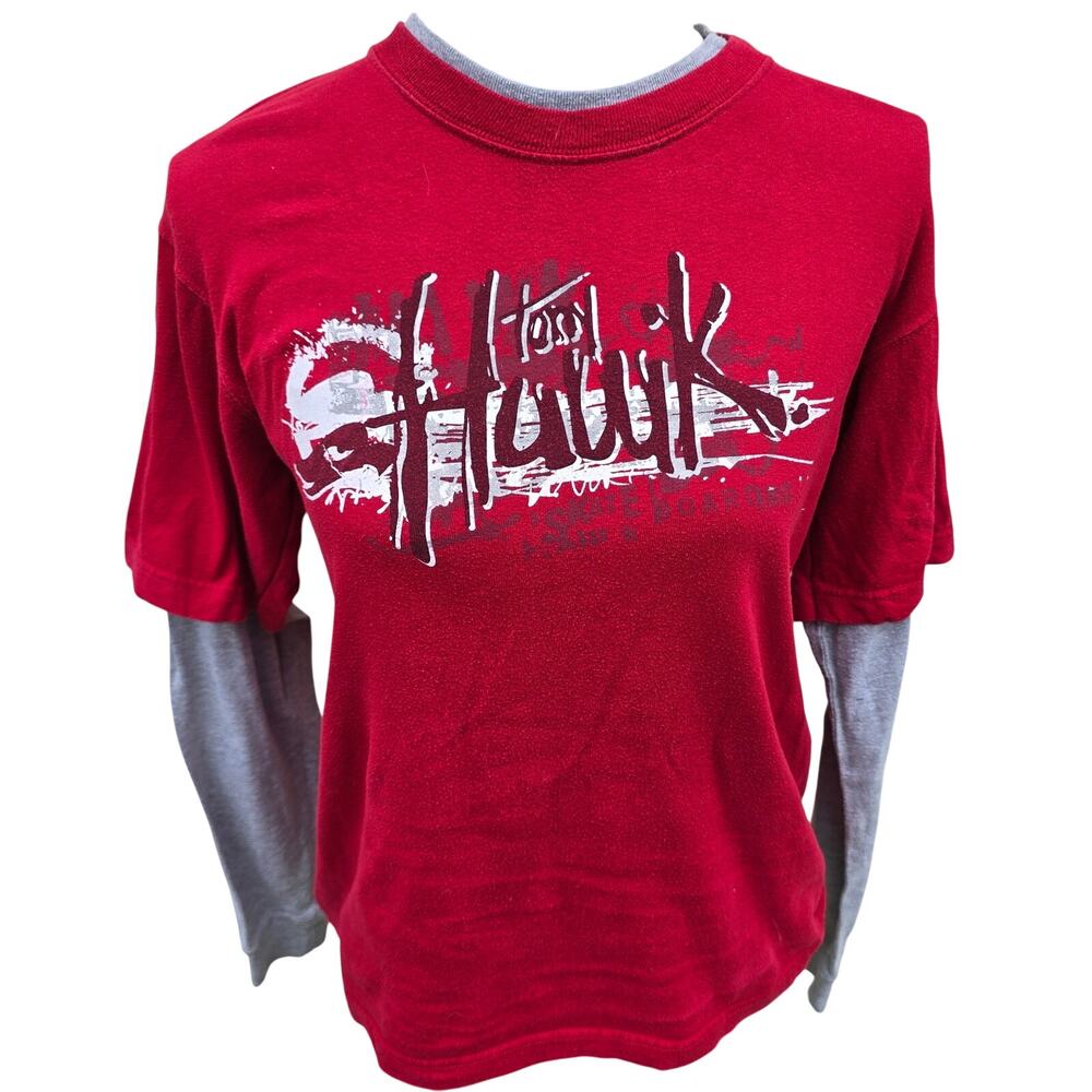 Y2k Skater Tony Hawk Long Sleeve Shirt Red Size Womens S